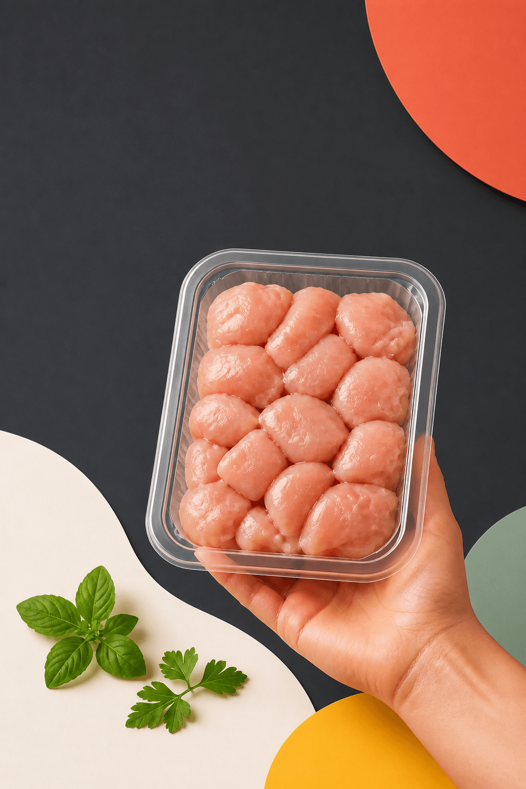 Fresh packaged chicken in the Chicken Dinner brand palette